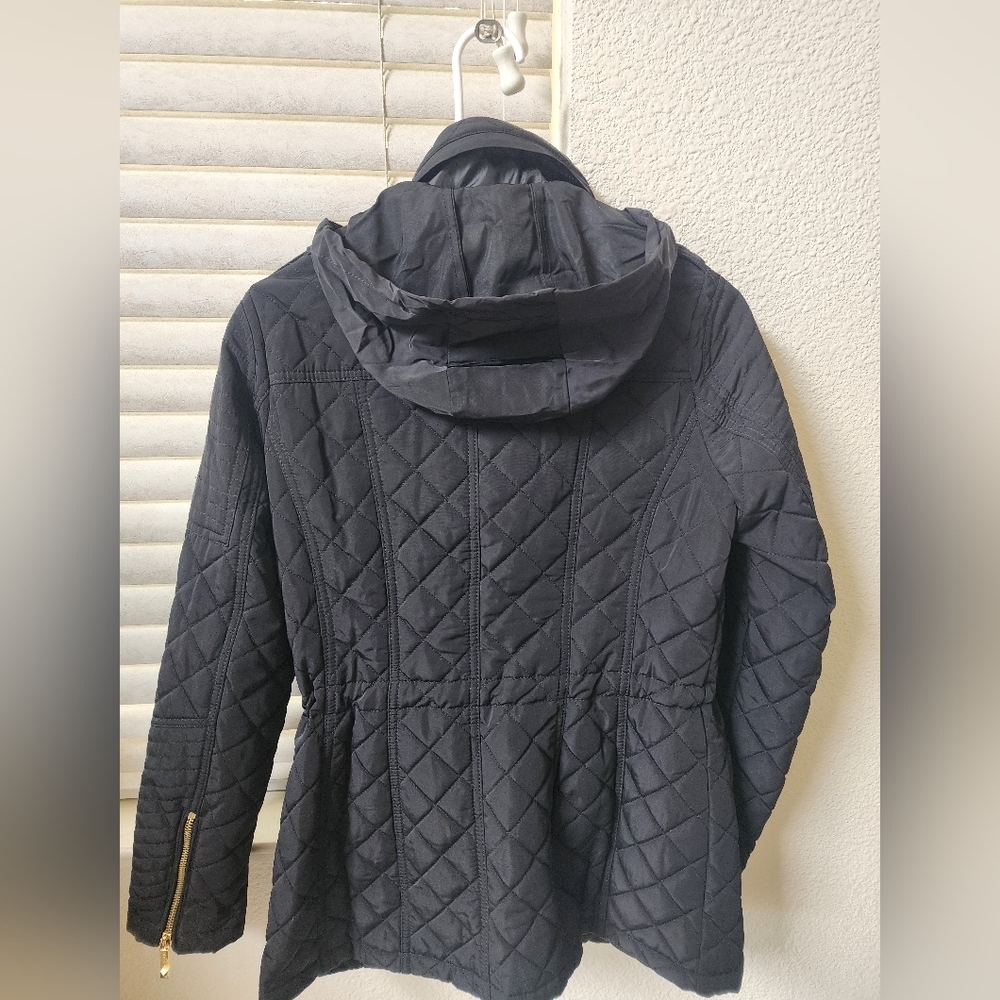 Michael Kors Black Quilted M65 Field Jacket | Pink Trim & Gold Hardware XSP - Picture 11 of 16